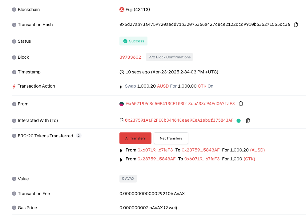 swapTokensForExactTokens